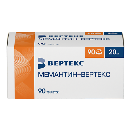 Мемантин-Вертекс таблетки покрыт.плен.об. 20 мг 90 шт
