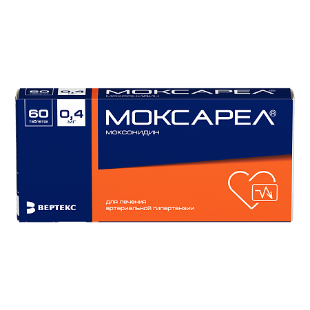 Моксарел таблетки покрыт.плен.об. 0,4 мг 60 шт