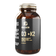 Купить Грассберг Витамин Д3 2000 МЕ (50 мкг) + витамин К2 (18 мкг)/Grassberg Vitamin D3+K2 таблетки массой 500 мг 60 шт цена