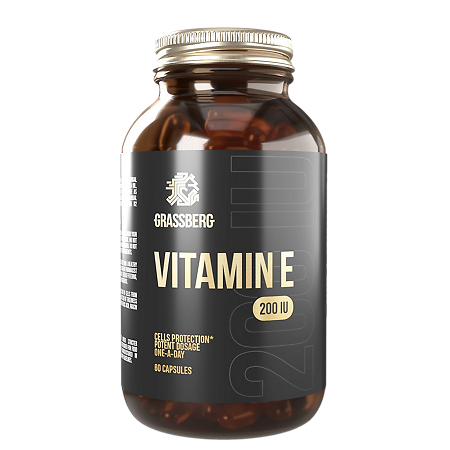 Изображение товара Грассберг Витамин Е 200 МЕ/Grassberg Vitamin E 200 IU капсулы массой 524 мг 60 шт