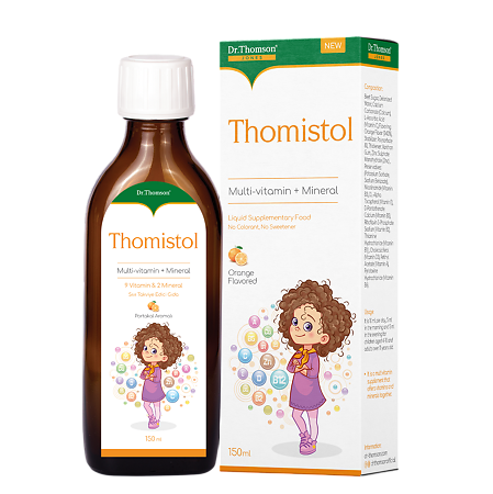 Dr. Thomson Jones Thomistol Syrup / Доктор Томсон Джонс Томистоль сироп со вкусом апельсина жидкость во флаконах по 150 мл 1 шт