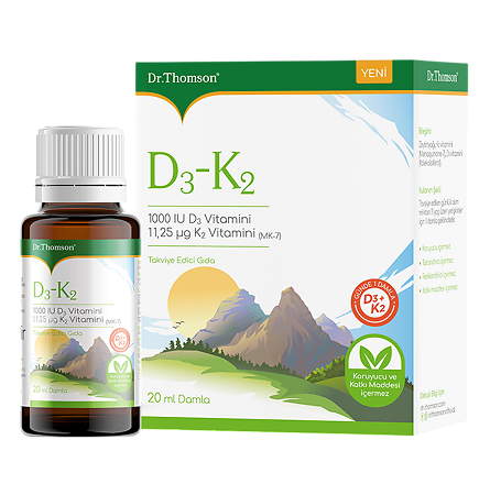 Dr. Thomson Vitamin D3-K2 / Доктор Томсон Витамин D3-K2 жидкость во флаконах по 20 мл с дозатором-капельницей 1 шт
