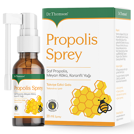 Dr. Thomson Propolis Spray / Доктор Томсон Прополис Спрей со вкусом мяты жидкость во флаконах по 20 мл с дозатором-распылителем 1 шт