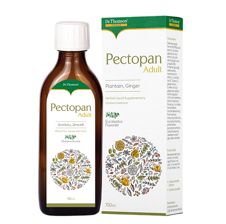 Dr. Thomson Pectopan Adult / Доктор Томсон Пектопан для взрослых со вкусом эвкалипта и ежевики жидкость во флаконах по 150 мл (с мерной ложкой) 1 шт