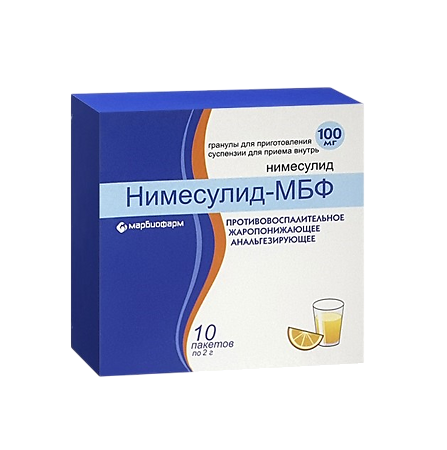 Нимесулид-МБФ гранулы д/приг суспензии для приема внутрь 100 мг пак 2 г 10 шт