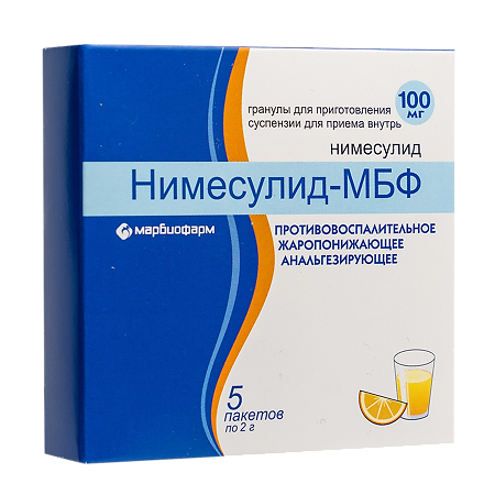 Нимесулид-МБФ гранулы д/приг суспензии для приема внутрь 100 мг 2 г 5 шт