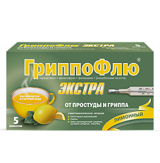 Купить ГриппоФлю Экстра от простуды и гриппа порошок д/приг раствора для приема внутрь 13 г 5 шт цена