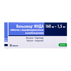 Изображение товара Вальсакор ИНДА таблетки с модифицированным высвобождением 160 мг+1,5 мг 30 шт