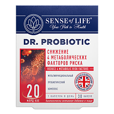 Изображение товара Sense of Life Dr. Probiotic Снижение 4 метаболических факторов риска (Reduce 4 metabolic risk factors) капсулы массой 500 мг 30 шт