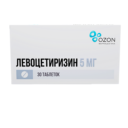 Левоцетиризин таблетки покрыт.плен.об. 5 мг 30 шт