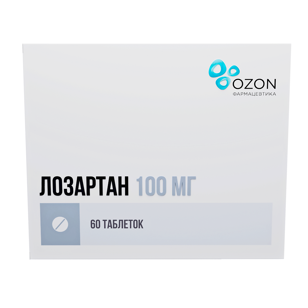 Изображение товара Лозартан таблетки 100 мг 60 шт - средство для снижения давления и лечения гипертензии Изображение товара Лозартан таблетки 100 мг 60 шт - средство для снижения давления и лечения гипертензии