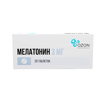 Мелатонин таблетки покрыт.плен.об. 3 мг 20 шт