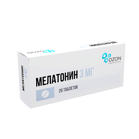 Мелатонин таблетки покрыт.плен.об. 3 мг 20 шт