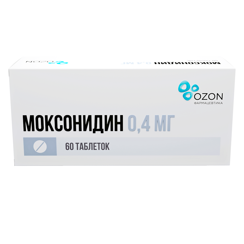 Изображение товара Моксонидин таблетки покрыт.плен.об. 0,4 мг 60 шт