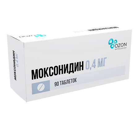 Моксонидин таблетки покрыт.плен.об. 0,4 мг 90 шт