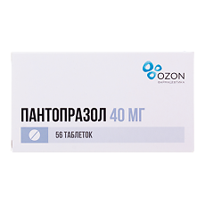 Изображение товара Пантопразол таблетки кишечнорастворимые покрыт.об. 40 мг 56 шт