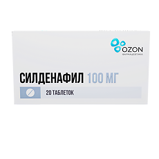 Купить Силденафил таблетки покрыт.плен.об. 100 мг 20 шт цена