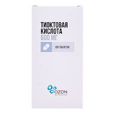 Изображение товара Тиоктовая кислота таблетки покрыт.плен.об. 600 мг 100 шт