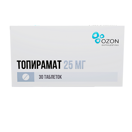 Топирамат таблетки покрыт.плен.об. 25 мг 30 шт