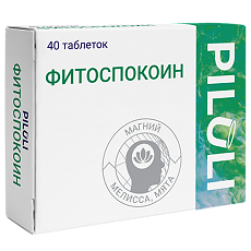 Купить PILULI Фитоспокоин табетки покрыт.об. массой 360 мг 40 шт цена