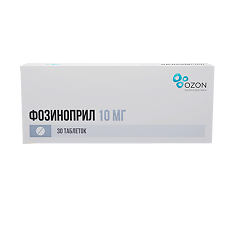 Изображение товара Фозиноприл таблетки 10 мг 30 шт