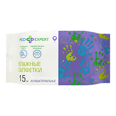 Изображение товара Med Expert Салфетки влажные антибактериальные 15 шт