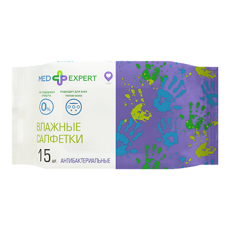 Med Expert Салфетки влажные антибактериальные 15 шт