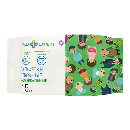 Med Expert Салфетки влажные универсальные 15 шт