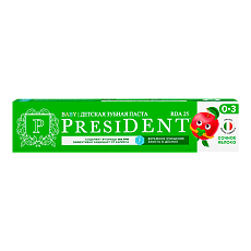 Изображение товара PresiDent Детская зубная паста Сочное Яблоко (RDA 25) 0-3 45 г 1 шт