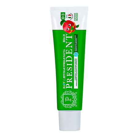 PresiDent Детская зубная паста Сочное Яблоко (RDA 25) 0-3 45 г 1 шт
