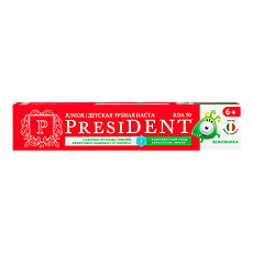 Изображение товара PresiDent Детская зубная паста Земляника (RDA 50) 6+ 70 г 1 шт