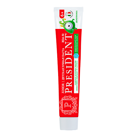 PresiDent Детская зубная паста Земляника (RDA 50) 6+ 70 г 1 шт