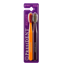 Купить PresiDent Exclusive зубная щетка средняя для комплексного ухода 2 шт цена