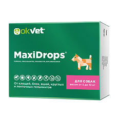 Купить OkVet МаксиДропс капли на холку  для собак весом от  5 до 10 кг 1 мл туба 1 шт цена