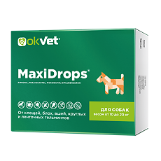 Купить OkVet МаксиДропс капли на холку  для собак весом от 10 до 20 кг 2 мл туба 1 шт цена