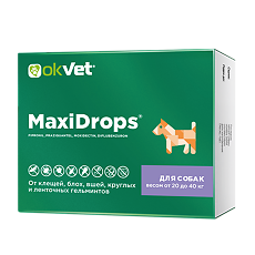 Купить OkVet МаксиДропс капли на холку для собак весом от 20 до 40 кг 4 мл туба 1 шт цена