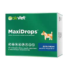Купить OkVet МаксиДропс капли на холку для собак весом от 40 до 60 кг 6 мл туба 1 шт цена
