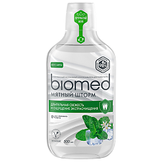 Купить Biomed Комплексный натуральный ополаскиватель для полости рта Мятный шторм 6+ 500 мл 1 шт цена