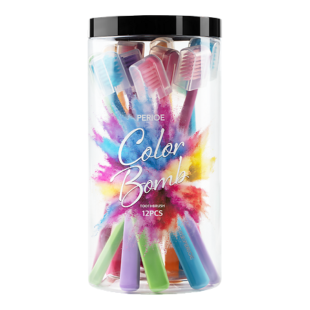Perioe Зубная щетка Color Bomb мягкая набор 12 шт