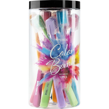 Perioe Зубная щетка Color Bomb мягкая набор 12 шт