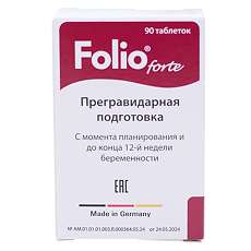 Купить Фолио Форте/Folio Forte таблетки покрыт.плен.об. массой 89 мг 90 шт цена