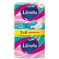 Купить Libretta Прокладки гигиенические Ультра Супер мягкая поверхность 16 шт цена