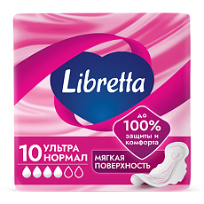 Изображение товара Libretta Прокладки гигиенические Ультра Нормал мягкая поверхность 10 шт