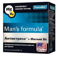 Купить Man's formula / Менс формула  Антистресс+Магний B6 капсулы массой 681 мг 30 шт цена