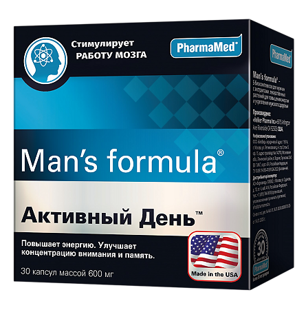 Man's formula / Менс формула Активный день капсулы массой 600 мг 30 шт