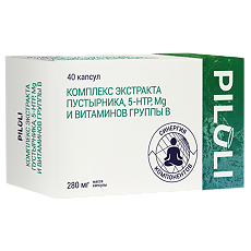 Изображение товара PILULI Комплекс экстракта пустырника, 5-НТР, Mg и витаминов группы В капсулы массой 280 мг 40 шт
