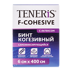 Купить Teneris Бинт F-Cohesive когезивный самофиксирующийся на тканевой основе с латексом 4 см х 400 см 1 шт цена