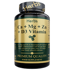 Купить Herbs Кальций+магний+цинк+витамин D3/Ca+Mg+Zn +D3 Vitamin таблетки массой 2,34 г 60 шт цена