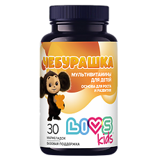 Купить LIVS kids Мультивитамины для детей Чебурашка мармеладные пастилки массой 2500 мг 30 шт цена