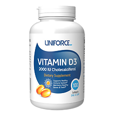 Изображение товара Uniforce Витамин D3 2000 МЕ/Vitamin D3 2000 IU капсулы массой 280 мг 100 шт